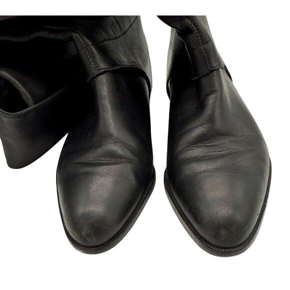 Diane Von Furstenberg Vintage Black Leather Over-the-Knee Boots Riding Style - 5 - Picture 4 of 9